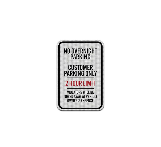 No Overnight Parking Aluminum Sign (HIP Reflective)