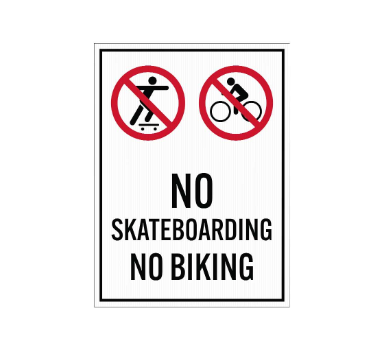 No Skateboarding Corflute Sign (Reflective)