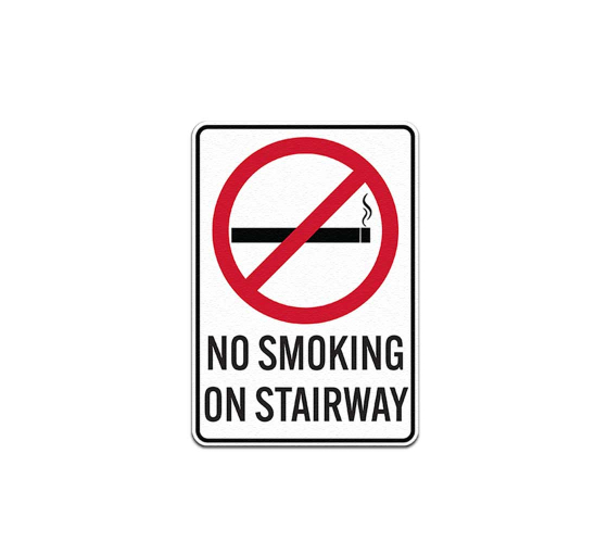 No Smoking On Stairway Decal (Non Reflective)