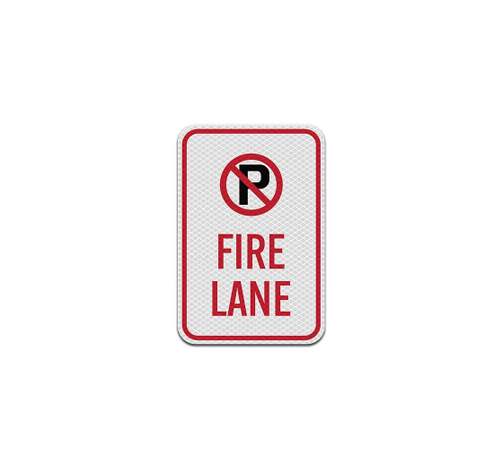 No Parking Symbol Fire Lane Aluminum Sign (Diamond Reflective)