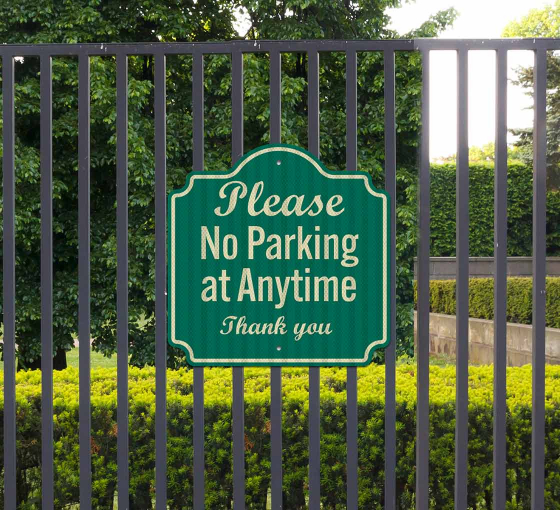 Please No Parking Aluminum Sign (HIP Reflective)