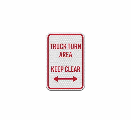 Truck Turn Area Aluminum Sign (Diamond Reflective)