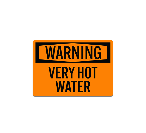 OSHA Warning Very Hot Water Decal (Non Reflective)
