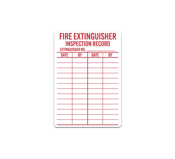 Fire Extinguisher Inspection Decal (Non Reflective)