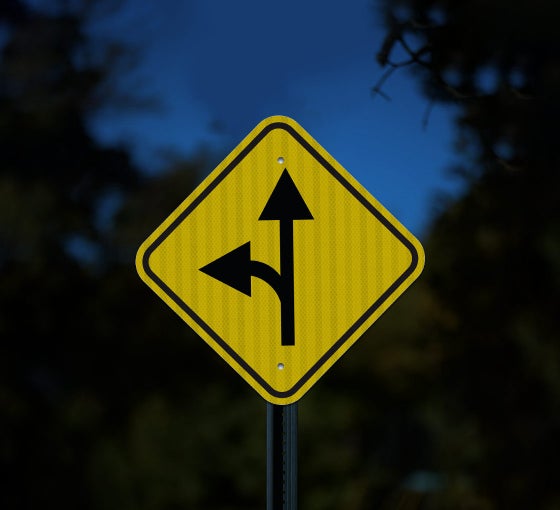 Left Side Up Sign Side Road Left Sign