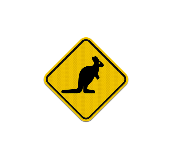 Kangaroo Road Aluminum Sign (HIP Reflective)