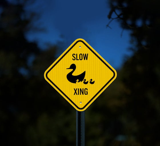 Duck Crossing Road Sign
