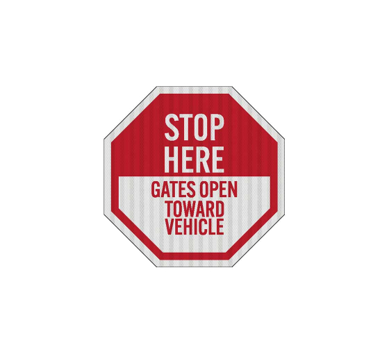 Gates Open Toward Vehicle Aluminum Sign (HIP Reflective)