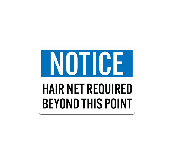 OSHA Notice Hair Net Required Decal (Non Reflective)