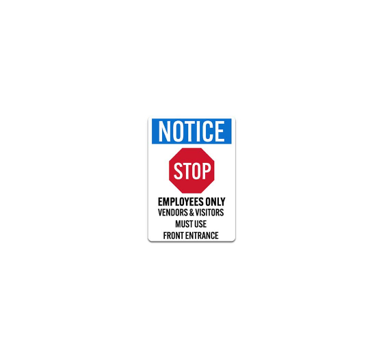 Osha Notice Employees Only Decal Non Reflective 8323