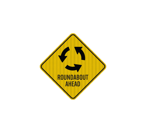 Roundabout Ahead Aluminum Sign (EGR Reflective)