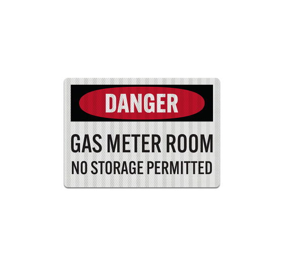 OSHA Danger Gas Meter Room Decal (EGR Reflective)