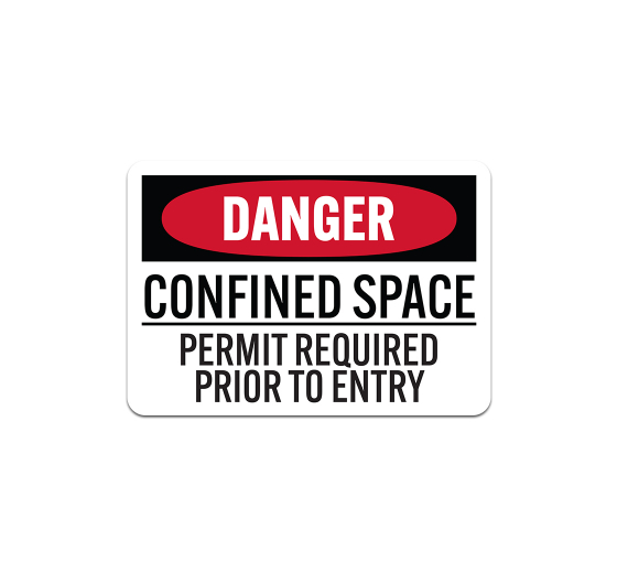 Confined Space Permit Required Decal (Non Reflective)