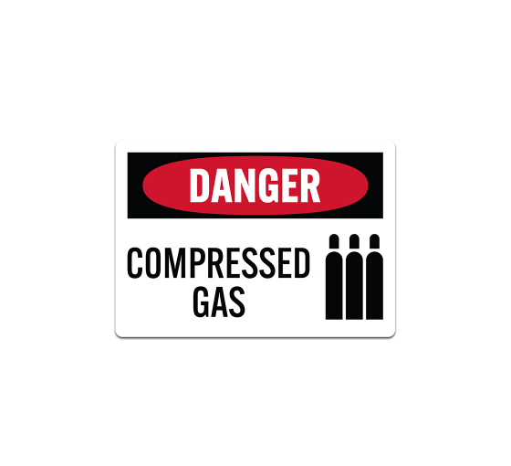 Compressed Gas Warning Decal (Non Reflective)