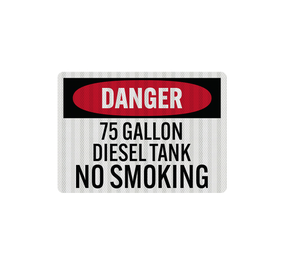 500 Gallon Diesel Tank No Smoking Decal (EGR Reflective)