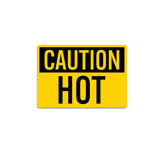 OSHA Caution Hot Decal (Non Reflective)