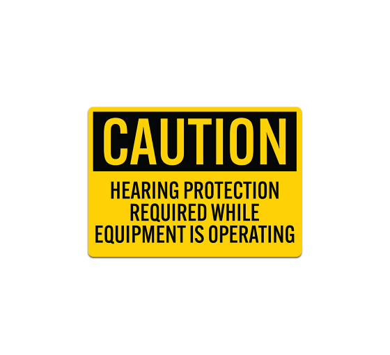 Caution Hearing Protection Required Decal (Non Reflective)