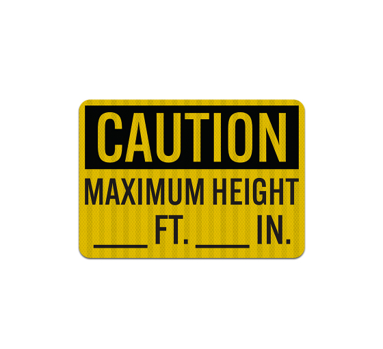 Maximum Height Aluminum Sign (EGR Reflective)