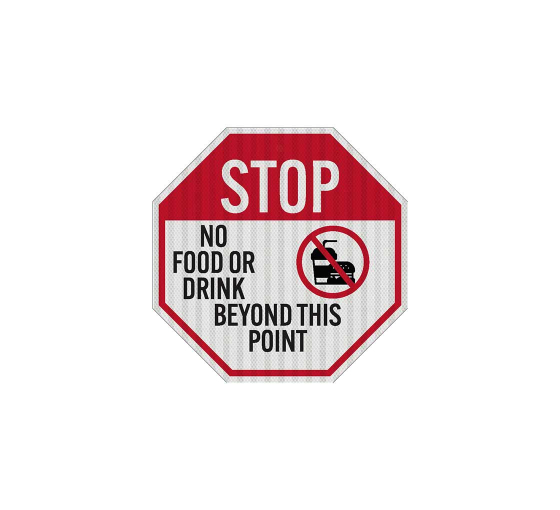 No Food Drink Aluminum Sign (HIP Reflective)