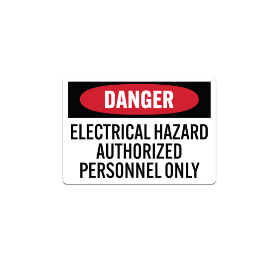Electrical Hazard Authorized Decal (Non Reflective)