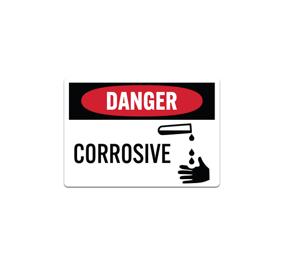 OSHA Corrosive hazard Decal (Non Reflective)