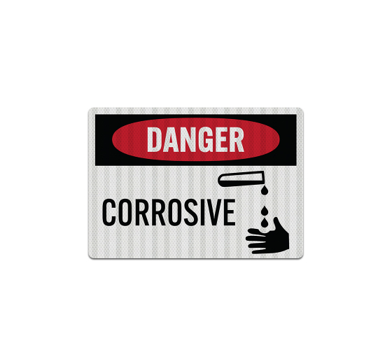 OSHA Corrosive hazard Decal (EGR Reflective)