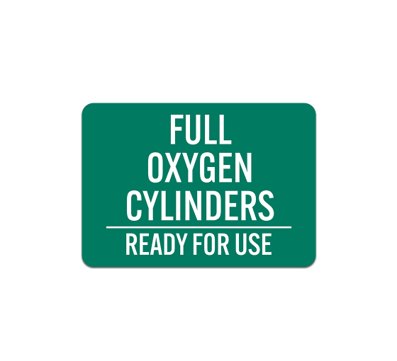 Gas Full Oxygen Cylinders Ready Use Magnetic Sign (Non Reflective)