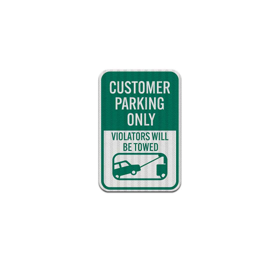 Customer Parking Only With Symbol Aluminum Sign (EGR Reflective)