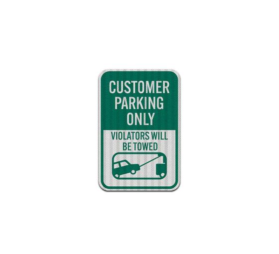 Customer Parking Only With Symbol Aluminum Sign (HIP Reflective)
