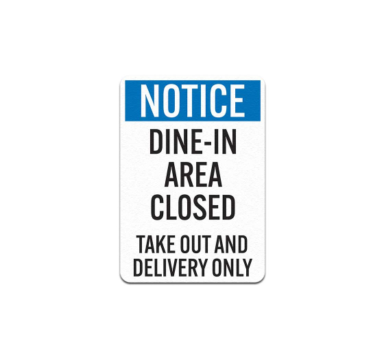 Dine In Area Closed Decal (Non Reflective)