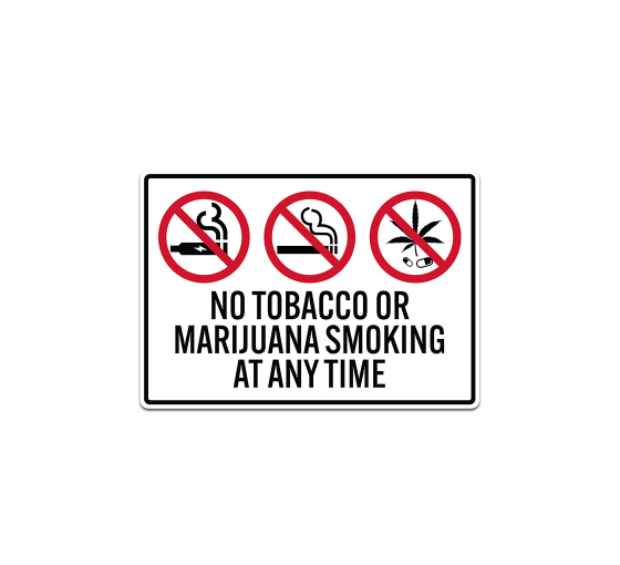 No Tobacco Or Marijuana Smoking Decal (Non Reflective)