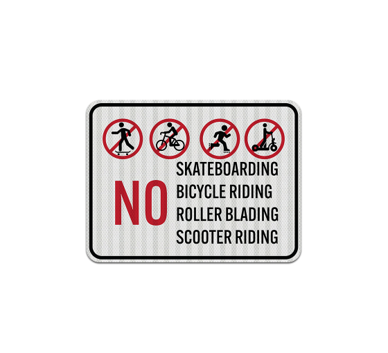 No Skateboarding Aluminum Sign (EGR Reflective)