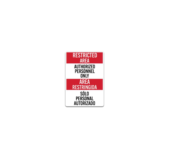 Bilingual Restricted Area Decal (Non Reflective)