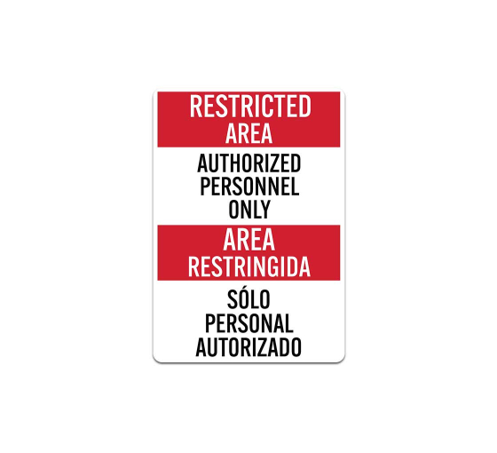 Bilingual Restricted Area Decal (Non Reflective)