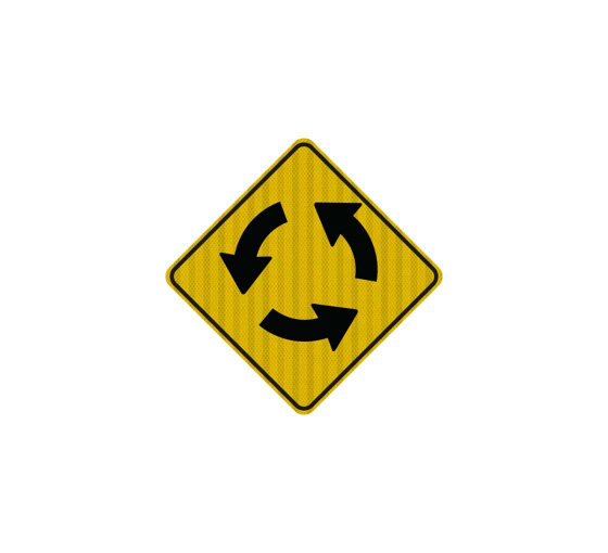 Clockwise Roundabout Symbol Aluminum Sign (HIP Reflective)