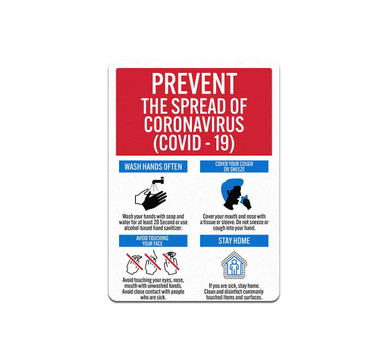 Prevent The Spread Wash Hands Cover Your Cough Decal (Non Reflective)
