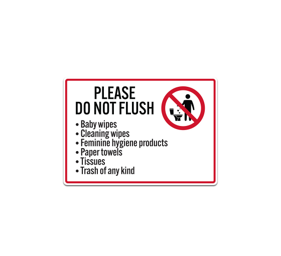 Please Do Not Flush Baby Wipes Decal (Non Reflective)