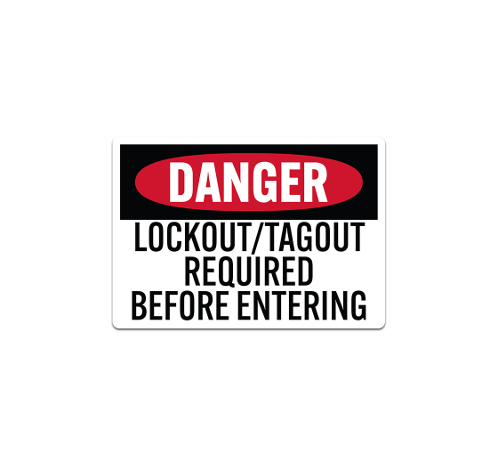 Lockout Tagout Required Decal (Non Reflective)