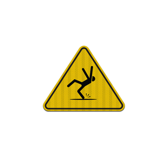 ISO Triangle Warning Slippery Surface Aluminum Sign (EGR Reflective)