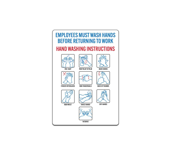 Employees Must Wash Hands Decal (Non Reflective)