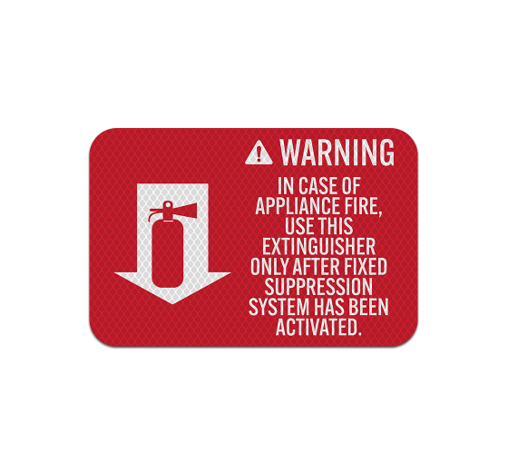 Fire Extinguisher Instruction Warning Aluminum Sign (Diamond Reflective)
