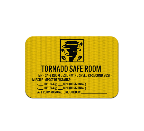 FEMA Safe Room Tornado Safe Room Aluminum Sign (EGR Reflective)