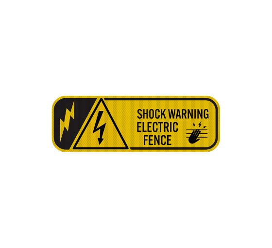 Electric Fence Shock Warning Aluminum Sign (EGR Reflective)