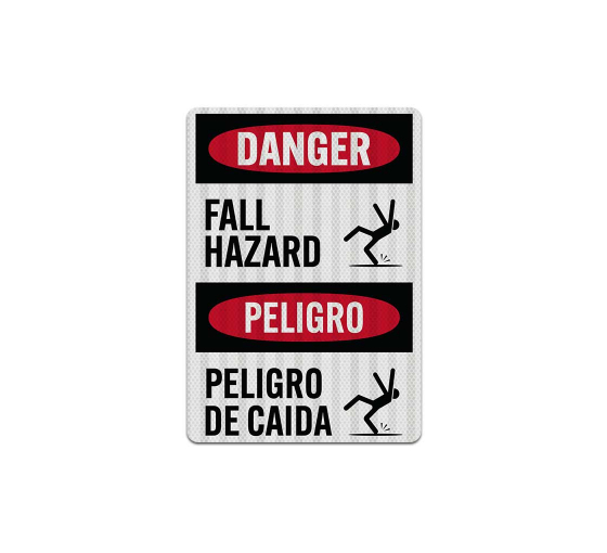 Bilingual OSHA Fall Hazard Decal (EGR Reflective)