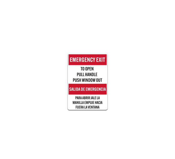 Bilingual Emergency Exit Decal (Non Reflective)