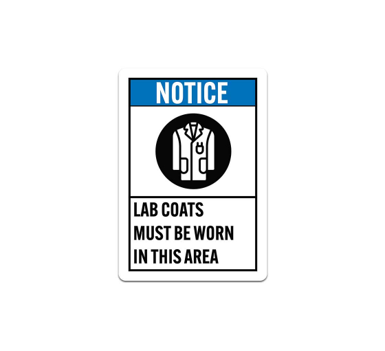 ANSI Lab Coats Must Be Worn Decal (Non Reflective)