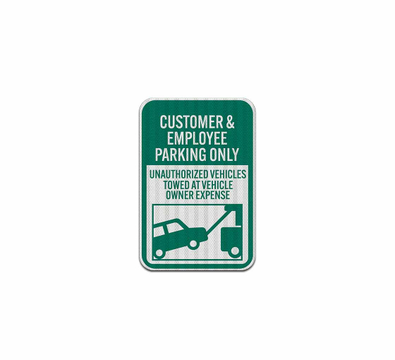 Customer & Employee Parking Only Aluminum Sign (EGR Reflective)
