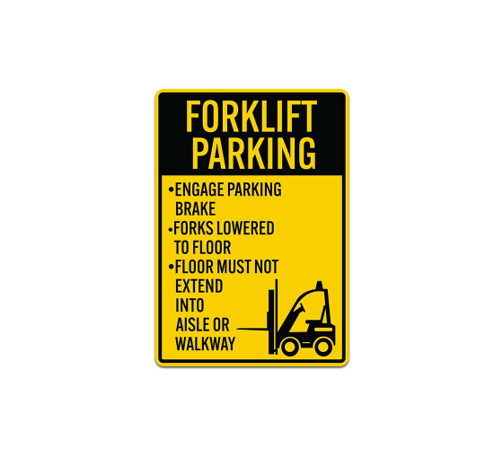 Forklift Parking Rules  Decal (Non Reflective)