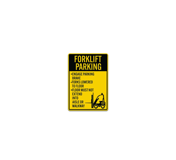 Forklift Parking Rules Decal (Non Reflective)