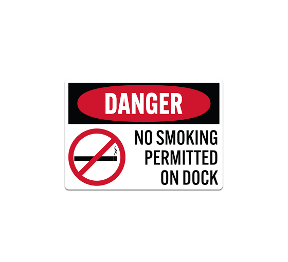 OSHA No Smoking Permitted On Dock Decal (Non Reflective)